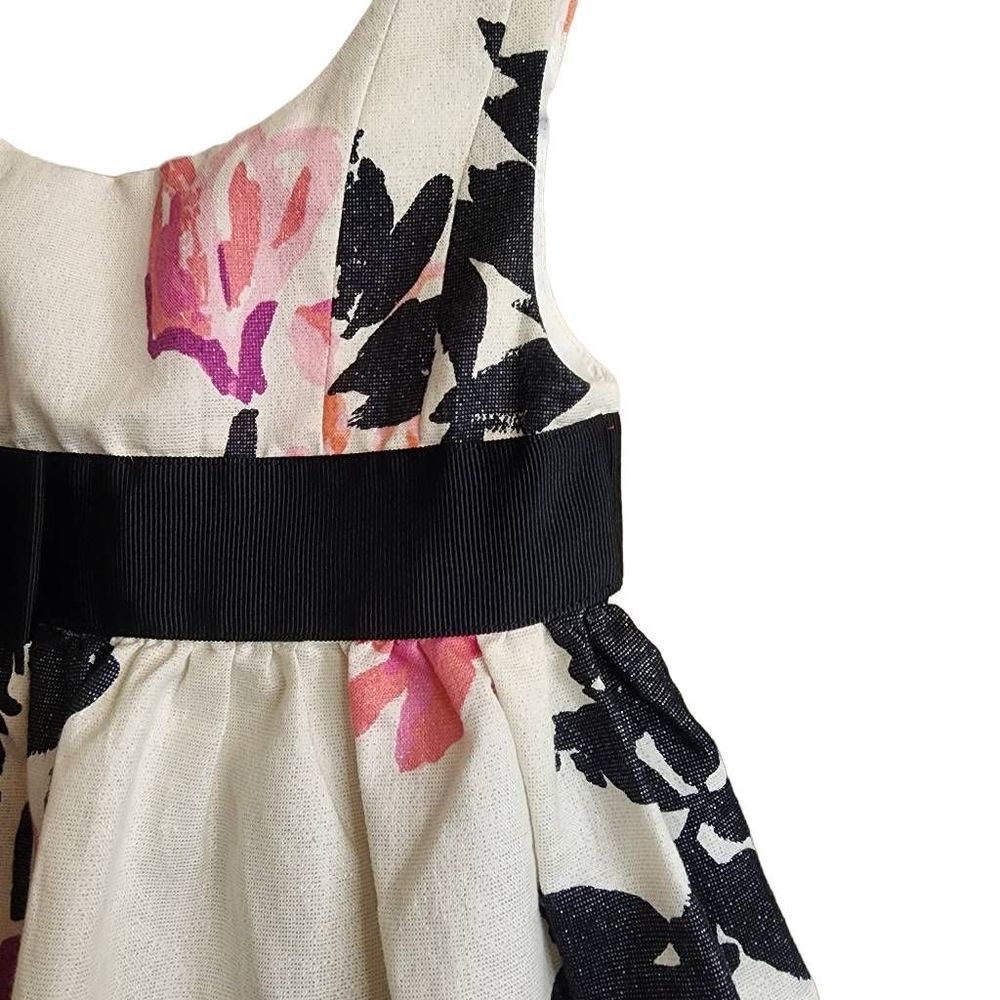 Lilly Pulitzer NWOT Girls Size 2 Formal Lined Cotton Metallic Floral Dress - Picture 5 of 13